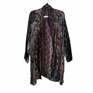 Anu Open Front Cardigan Paisley Floral Size Medium